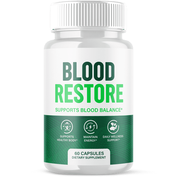 Blood Restore Blood Balance Support Pills Advanced Formula Vitamin Supplement BloodRestore 60 Capsules