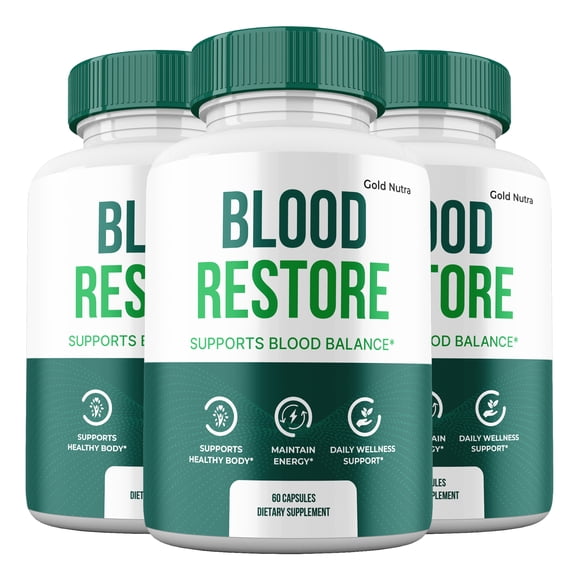 Blood Restore Capsules, BloodRestore Supplement Pills, Maximum Strength All Natural, 30 Day Supply (3 Pack)