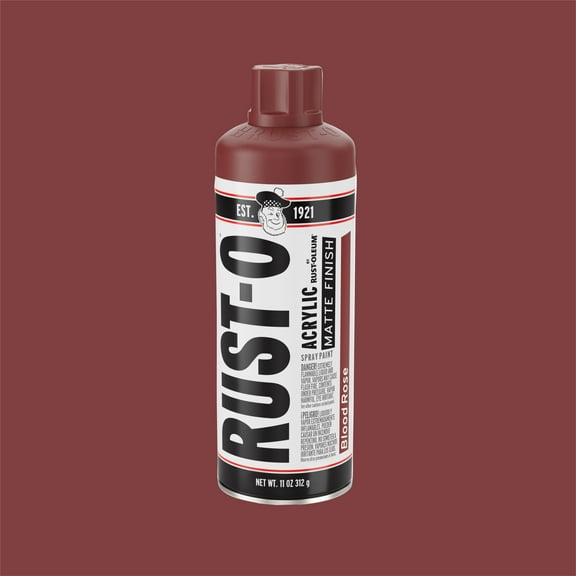 Rust Oleum Rust O Acrylic Matte Spray Paint 392217, 11 oz, Blood Rose