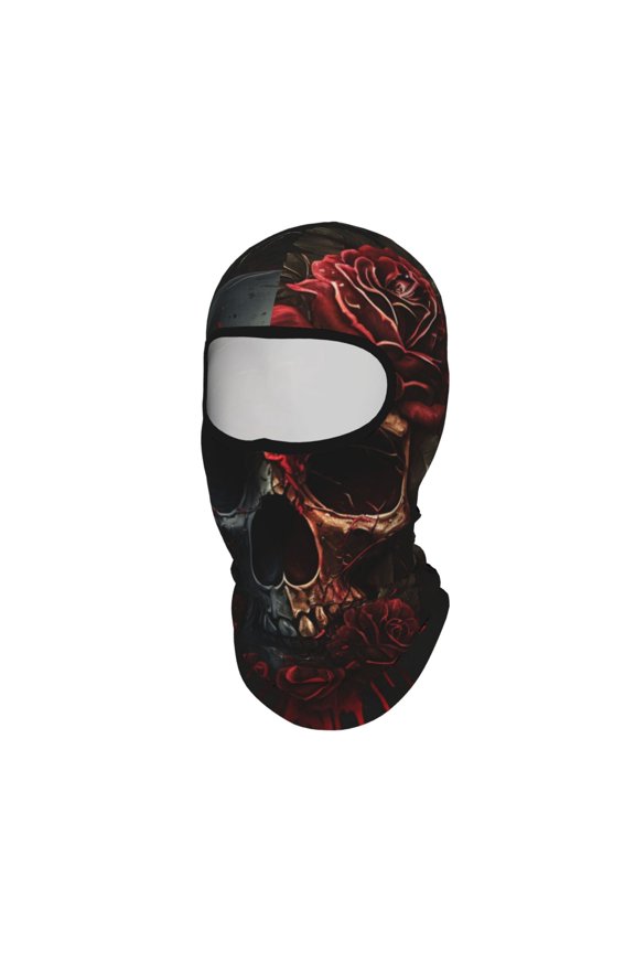 Blood Skull Roses Unisex Balaclava Ski Mask Full Face Cover for Cold Weather & UV Protection, Breathable Cooling Helmet Liner