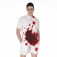 thumbnail image 1 of Blood Splashed Short Sleeve Men'S Rompers Casual Summer Jumpsuits Outfit, 1 of 4