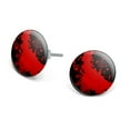 thumbnail image 1 of Blood Splatter Classic Horror Movie Halloween Novelty Silver Plated Stud Earrings, 1 of 3