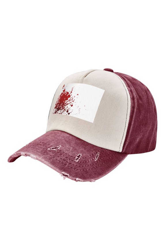 Blood Splatter Distressed Baseball Cap Dad Hats for Men Women Vintage Trucker Hat Low Profile Ball Caps