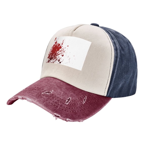 Blood Splatter Distressed Baseball Cap Dad Hats for Men Women Vintage Trucker Hat Low Profile Ball Caps