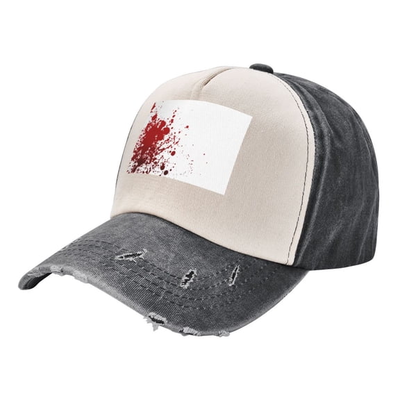 Blood Splatter Distressed Baseball Cap Dad Hats for Men Women Vintage Trucker Hat Low Profile Ball Caps
