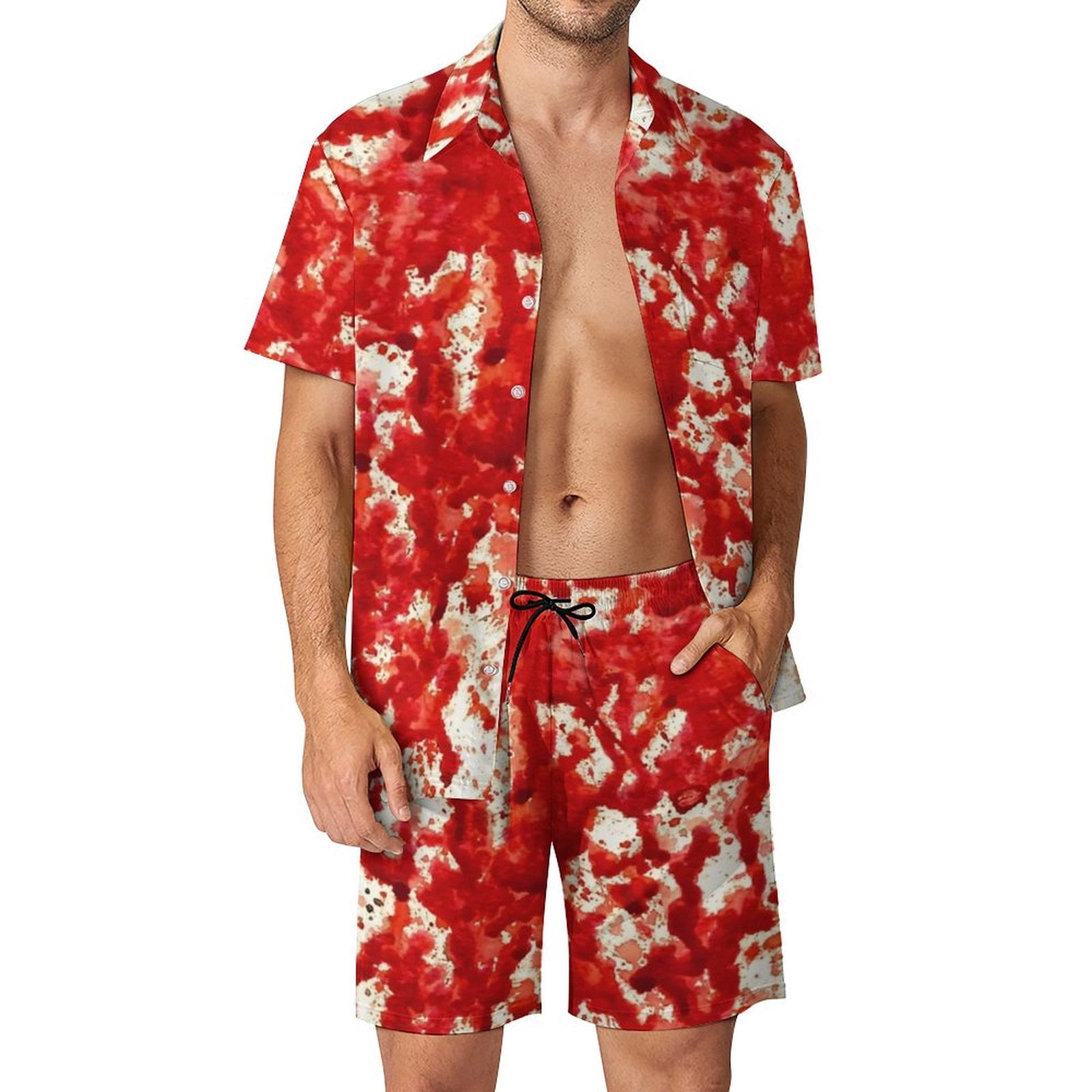 Men's Plus Size Casual Paint Splatter Short Sleeve Button-Up Shirt main image 1