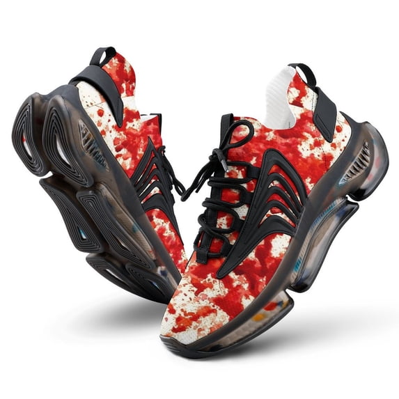 Blood Splatter Graphic Walking Shoes for Men Woman Lightweight Tennis Fashion Elastic Sports Shoes Cushion Basketball Shoes