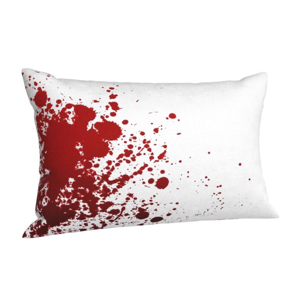 Blood-Splatter-Pattern Rectangle Throw Pillow Cover Cushion Case Hidden Zipper Home Decorative Pillowcase Printed 14"x20"