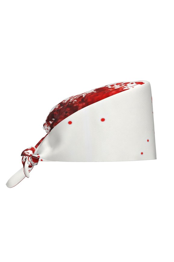 Blood-Splatter-Pattern Working Cap With Sweatband Adjustable Unisex Women Tie Back Hat