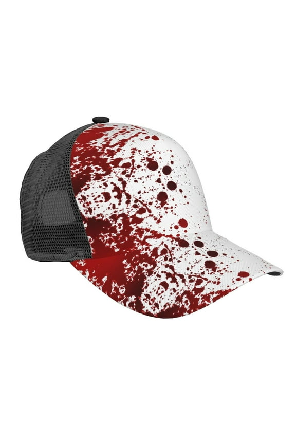Blood Splatter Snapback Trucker Hats Baseball Caps Adjustable Mesh Back Ball Caps For Men Women