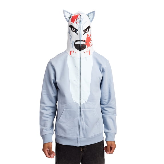 Blood-Splattered Wolf Men's Long Sleeve Cosplay Zip Hoodie -XXL