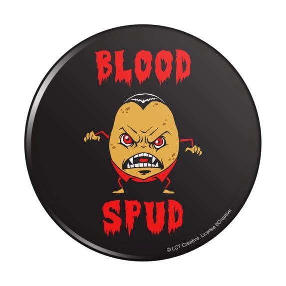 Blood Spud Vampire Potato Funny Humor Pinback Button Pin