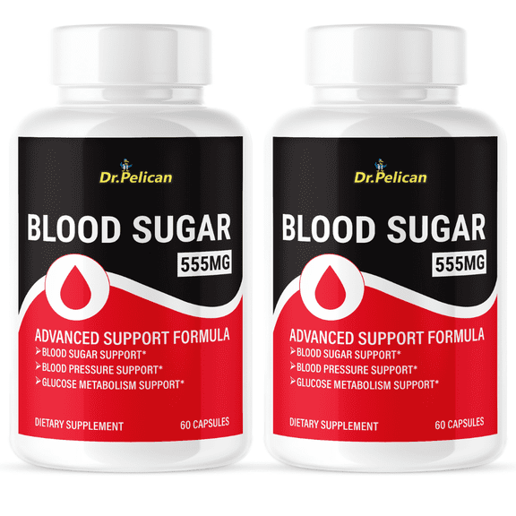 Blood Sugar Advanced Support- Glucose/Metabolism/Pressure-2 Bottles-120 Capsules- Dr. Pelican