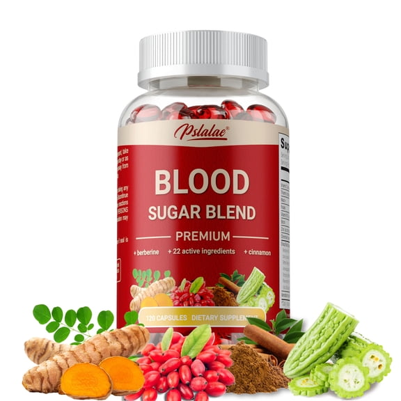 Blood Sugar Blend Capsules - with Berberine, Cinnamon, Alpha Lipoic Acid, CoQ10 - Metabolism Support, Weight-Loss & Healthy - 120 Capsules