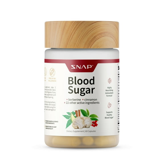 Snap Supplements Blood Sugar Blend with Chromium Picolinate, Botanicals, Co-Enzymes - 60 Capsules