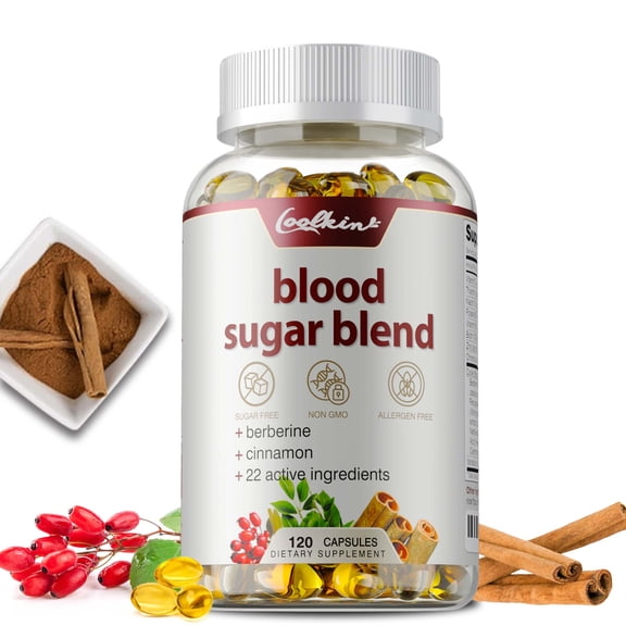 Blood Sugar Blend - with Berberine, CoQ10, Cinnamon, Gymnema - Support Already Healthy Blood Sugar, Promote Metabolism - 120 Capsules
