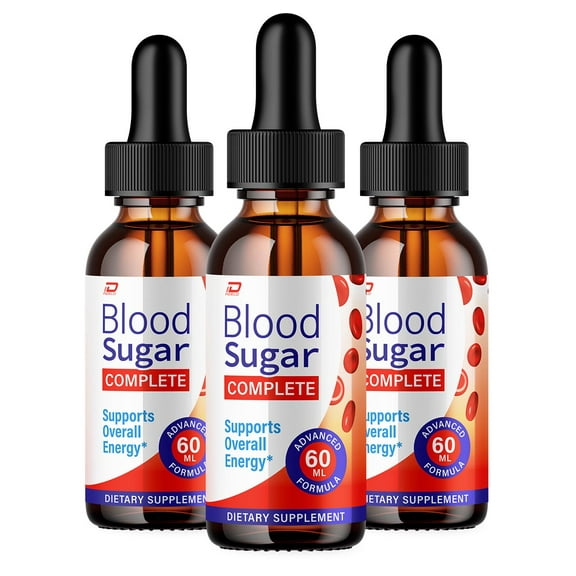 Blood Sugar Complete Drops Healthy Formula - Extra Strength BloodSugar Complete Liquid Drops, Blood SugarComplete Drops Reviews, 3 Pack, 3 Month Supply