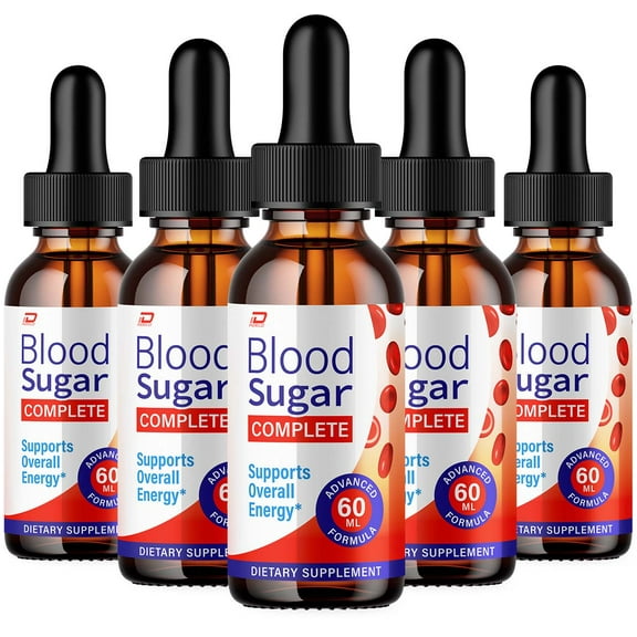 Blood Sugar Complete Drops Healthy Formula - Maximum Strength BloodSugar Complete Liquid Drops, Blood SugarComplete Drops Reviews, 5 Pack, 5 Month Supply