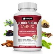 Blood Sugar Complex with Cinnamon, Chromium & Mulberry - 20 Active Ingredients, 940mg, 60 Capsules - Supports Healthy Blood Sugar Levels Normal Range