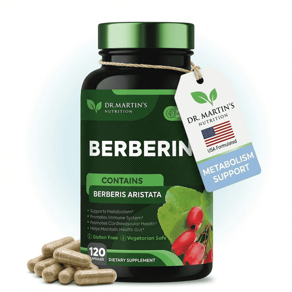 Blood Sugar Support | 1200mg Berberine Supplement | For Glucose Metabolism, Gut & Liver Health | Weight Management, Immune System & Cardiovascular Health 120 Capsules