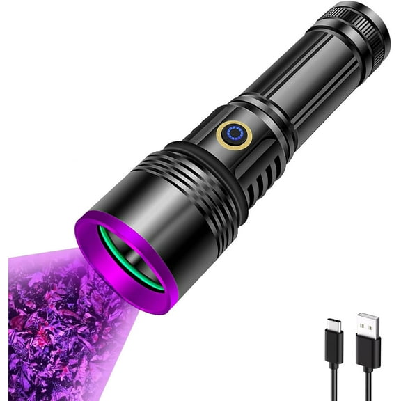 Blood Tracking Light for Hunting, High-Power UV Flashlight with 365nm Wavelength, USB Rechargeable for Blood Trail Detection, Scorpion Finding, and Pet Urine Detection