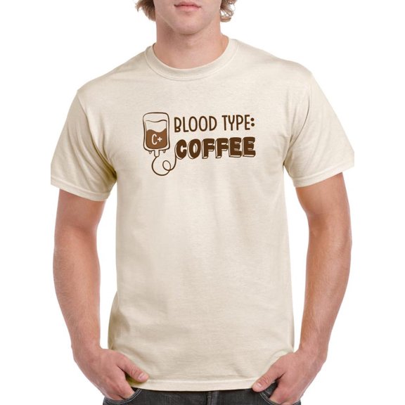 Blood Type: Coffee T-Shirt Men -Smartprints Designs, Male Medium
