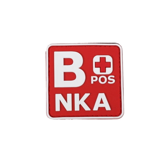 Blood Type  POS NKA Medical PVC Patch, 3D Rubber, Noctilucent