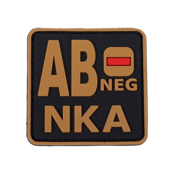 Blood Type POS NKA Medical PVC Patch, 3D Rubber, Noctilucent