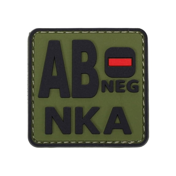 Blood Type POS NKA Medical PVC Patch, 3D Rubber, Noctilucent