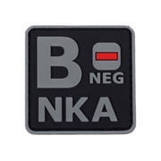 Blood Type POS NKA Medical PVC Patch, 3D Rubber, Noctilucent