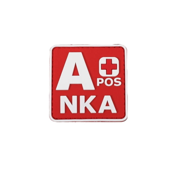 Blood Type  POS NKA Medical PVC Patch, 3D Rubber, Noctilucent