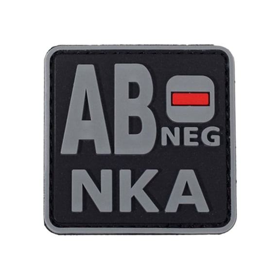 Blood Type  POS NKA Medical PVC Patch, 3D Rubber, Noctilucent