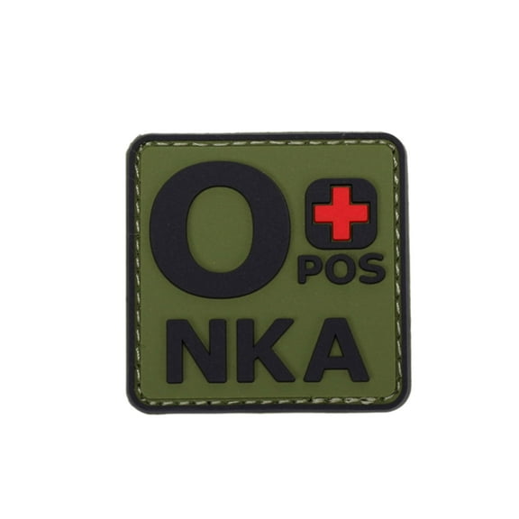 Blood Type  POS NKA Medical PVC Patch, 3D Rubber, Noctilucent