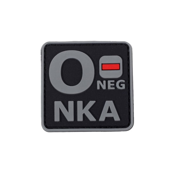 Blood Type POS NKA Medical PVC Patch, 3D Rubber, Noctilucent