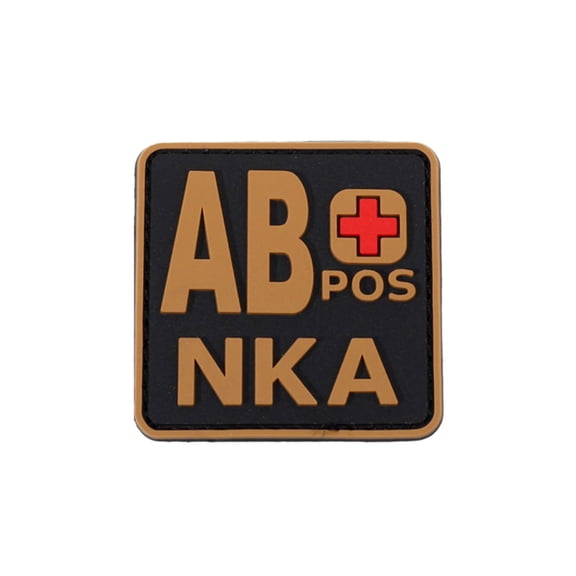 Blood Type POS NKA Medical PVC Patch, 3D Rubber, Noctilucent