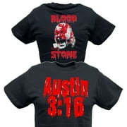 E.W.S. Blood from a Stone Cold Steve Austin Bloody Face Mens Black T-shirt L