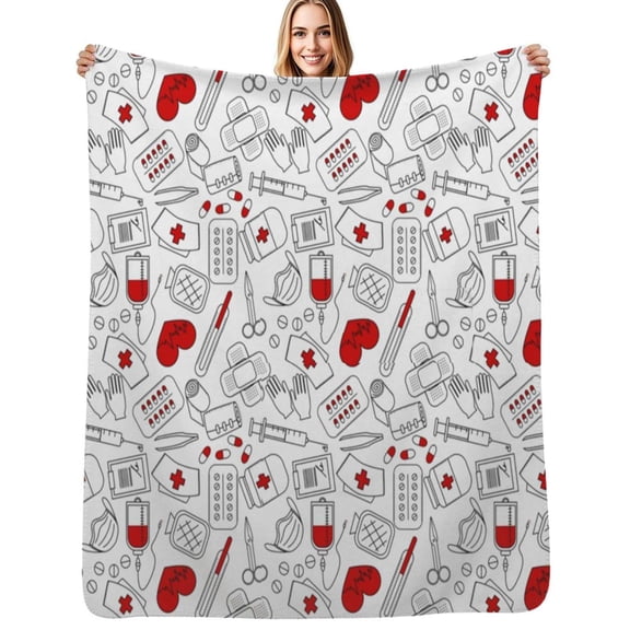 Blood medical equipment pattern Soft Blanket Travel Bedding Throws Flannel Bedspread Sofa Bed Cover