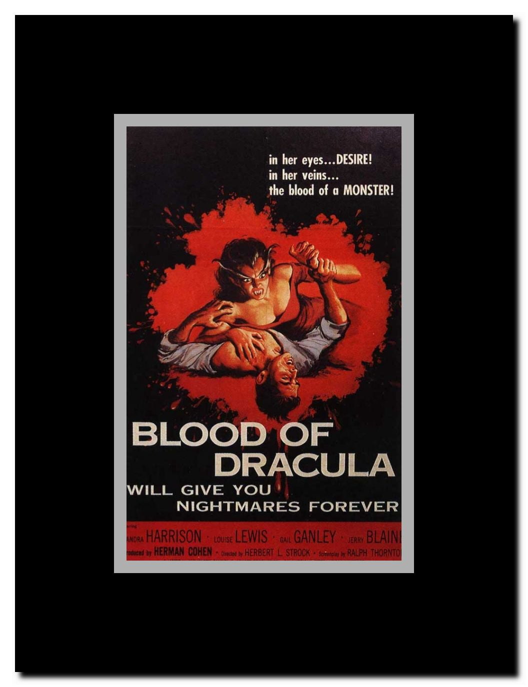 Blood of Dracula Framed Movie Poster