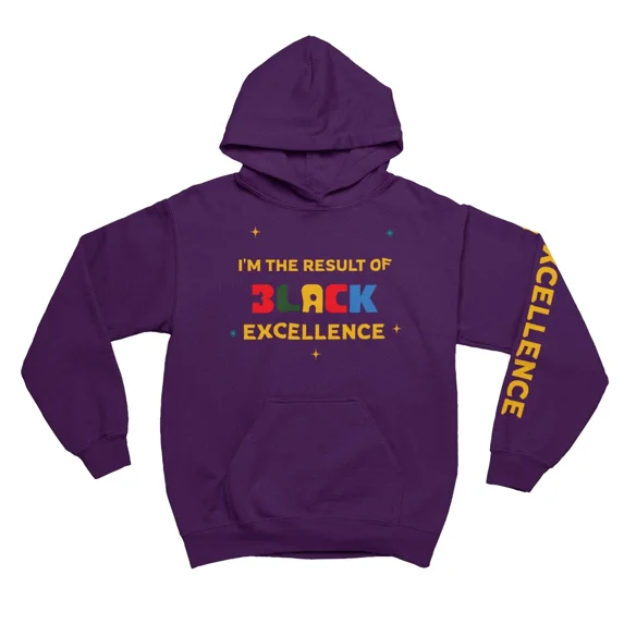 BloodLine StreetWear "Black Excellence, Hoodie" Long Sleeve Hoodie Sweatshirt - Unisex Hoodie - Soft, Warm, and Comfortable - Perfect for Casual Wear and Layering