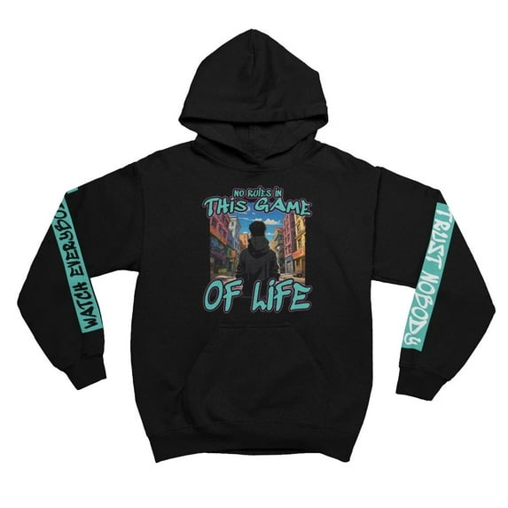 BloodLine StreetWear " Game of Life" Long Sleeve Hoodie Sweatshirt - Unisex Hoodie - Soft, Warm, and Comfortable - Perfect for Casual Wear and Layering