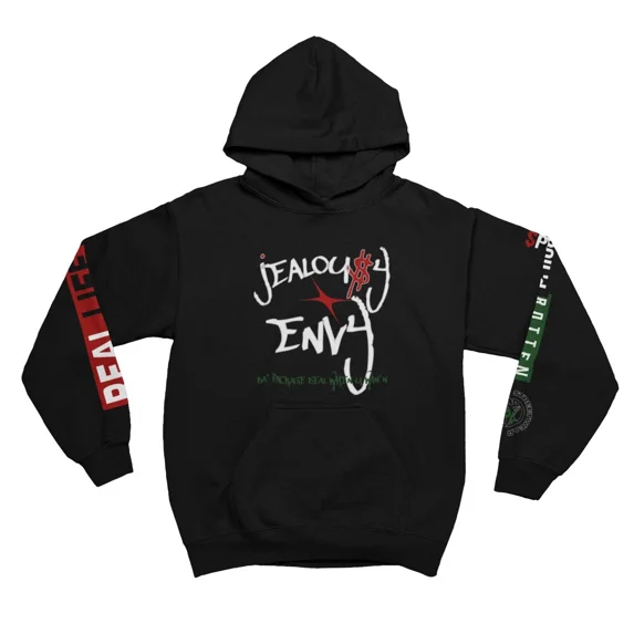 BloodLine StreetWear "Jealousy & Envy Hoodie" Long Sleeve Hoodie Sweatshirt - Unisex Hoodie - Soft, Warm, and Comfortable - Perfect for Casual Wear and Layering