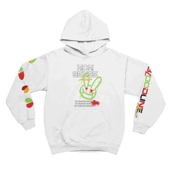 BloodLine StreetWear "NON SENSE" Long Sleeve Hoodie Sweatshirt - Unisex Hoodie - Soft, Warm, and Comfortable - Perfect for Casual Wear and Cooler Weather