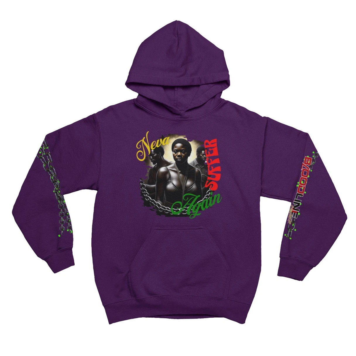 BloodLine StreetWear "Neva Suffer Again Hoodie" Long Sleeve Hoodie