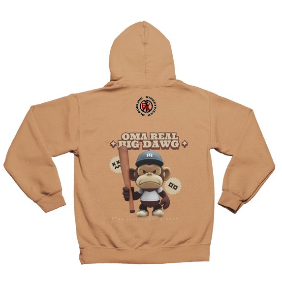 BloodLine StreetWear "Oma Real Big Dawg, Hoodie" Long Sleeve Hoodie Sweatshirt - Unisex Hoodie - Soft, Warm, and Comfortable - Perfect for Casual Wear and Layering