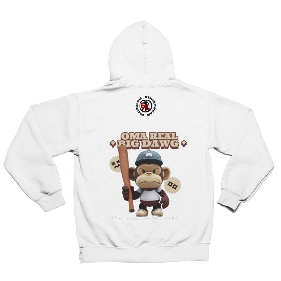 BloodLine StreetWear "Oma Real Big Dawg, Hoodie" Long Sleeve Hoodie Sweatshirt - Unisex Hoodie - Soft, Warm, and Comfortable - Perfect for Casual Wear and Layering