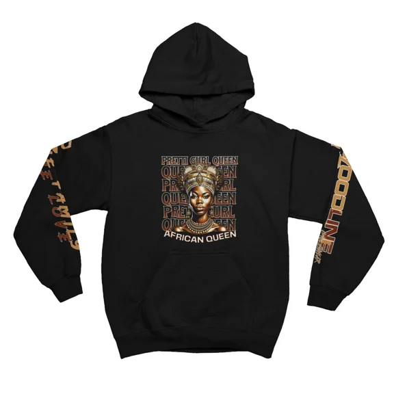 BloodLine StreetWear "Pretti Gurl Queen 2.0 Hoodie" Long Sleeve Hoodie Sweatshirt - Unisex Hoodie - Soft, Warm, and Comfortable - Perfect for Casual Wear and Layering