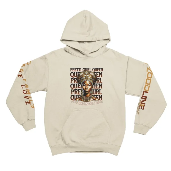 BloodLine StreetWear "Pretti Gurl Queen 2.0 Hoodie" Long Sleeve Hoodie Sweatshirt - Unisex Hoodie - Soft, Warm, and Comfortable - Perfect for Casual Wear and Layering