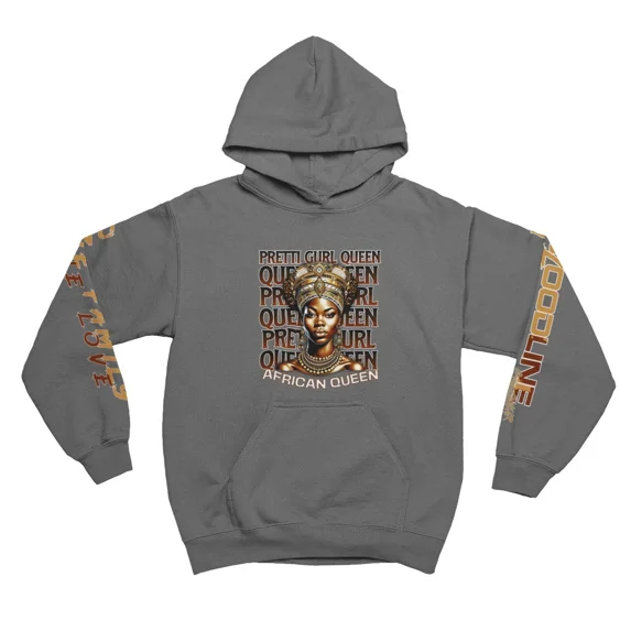 BloodLine StreetWear "Pretti Gurl Queen 2.0 Hoodie" Long Sleeve Hoodie Sweatshirt - Unisex Hoodie - Soft, Warm, and Comfortable - Perfect for Casual Wear and Layering