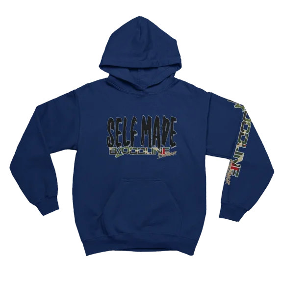 BloodLine StreetWear "Self Made" Long Sleeve Hoodie Sweatshirt - Unisex Hoodie - Soft, Warm, and Comfortable - Perfect for Casual Wear and Cooler Weather