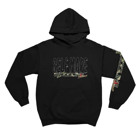 BloodLine StreetWear "Self Made" Long Sleeve Hoodie Sweatshirt - Unisex Hoodie - Soft, Warm, and Comfortable - Perfect for Casual Wear and Cooler Weather